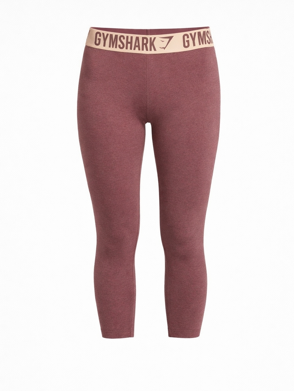 GymShark Women’s Size M Flex DRY Cropped Leggings Waistband Logo Marled Ruby